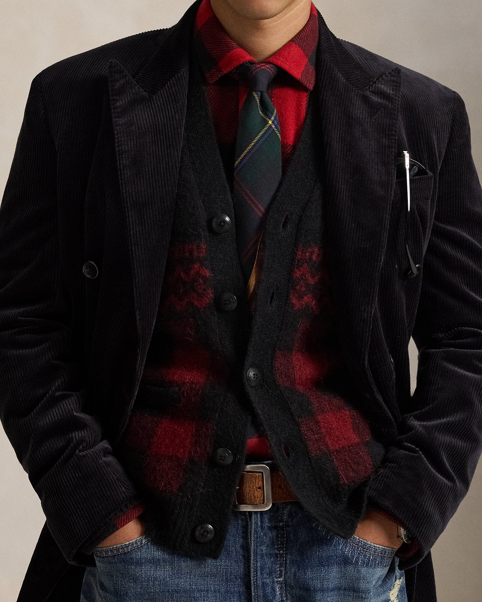Ralph Lauren Buffalo Check MooseGraphic Cardigan