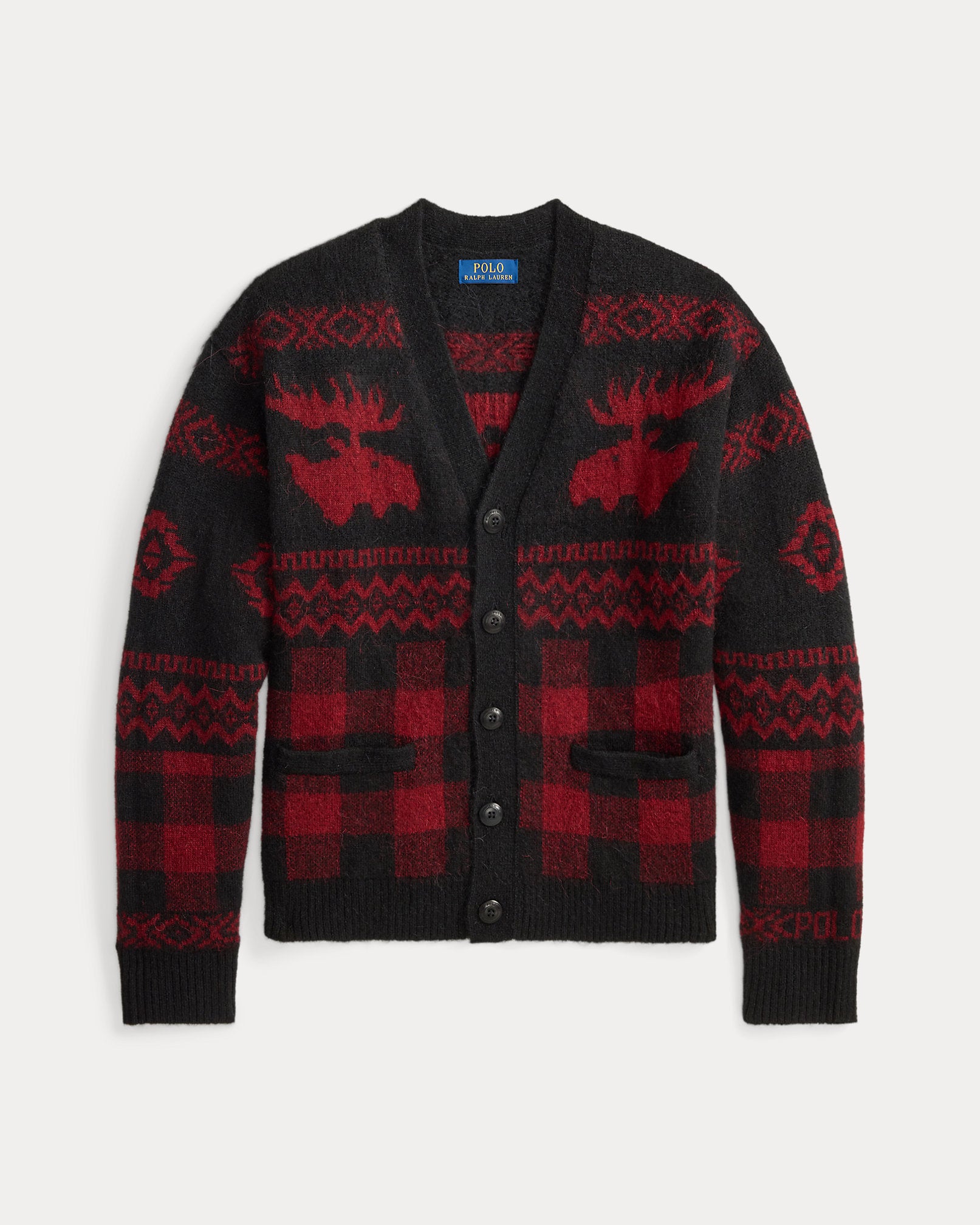 Ralph Lauren Buffalo Check MooseGraphic Cardigan