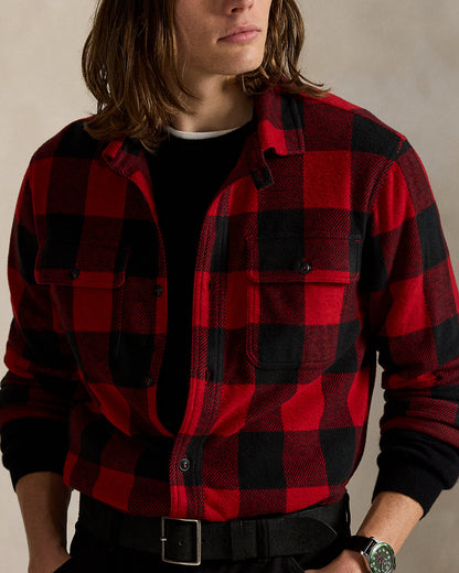 Ralph Lauren Plaid Knit Flannel Overshirt