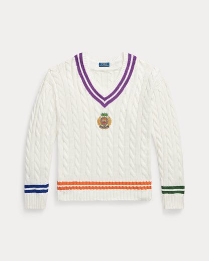 Ralph Lauren Embroidered CottonLinen Cricket Sweater