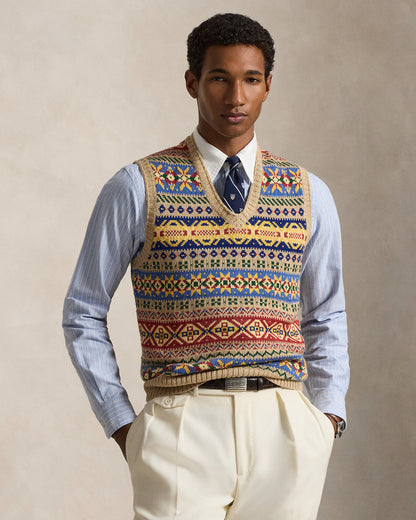 Ralph Lauren Fair Isle CottonLinen Sweater Vest