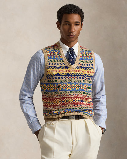 Ralph Lauren Fair Isle CottonLinen Sweater Vest