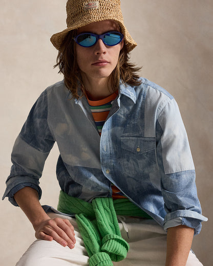 Ralph Lauren Classic Fit Patchwork Chambray Shirt
