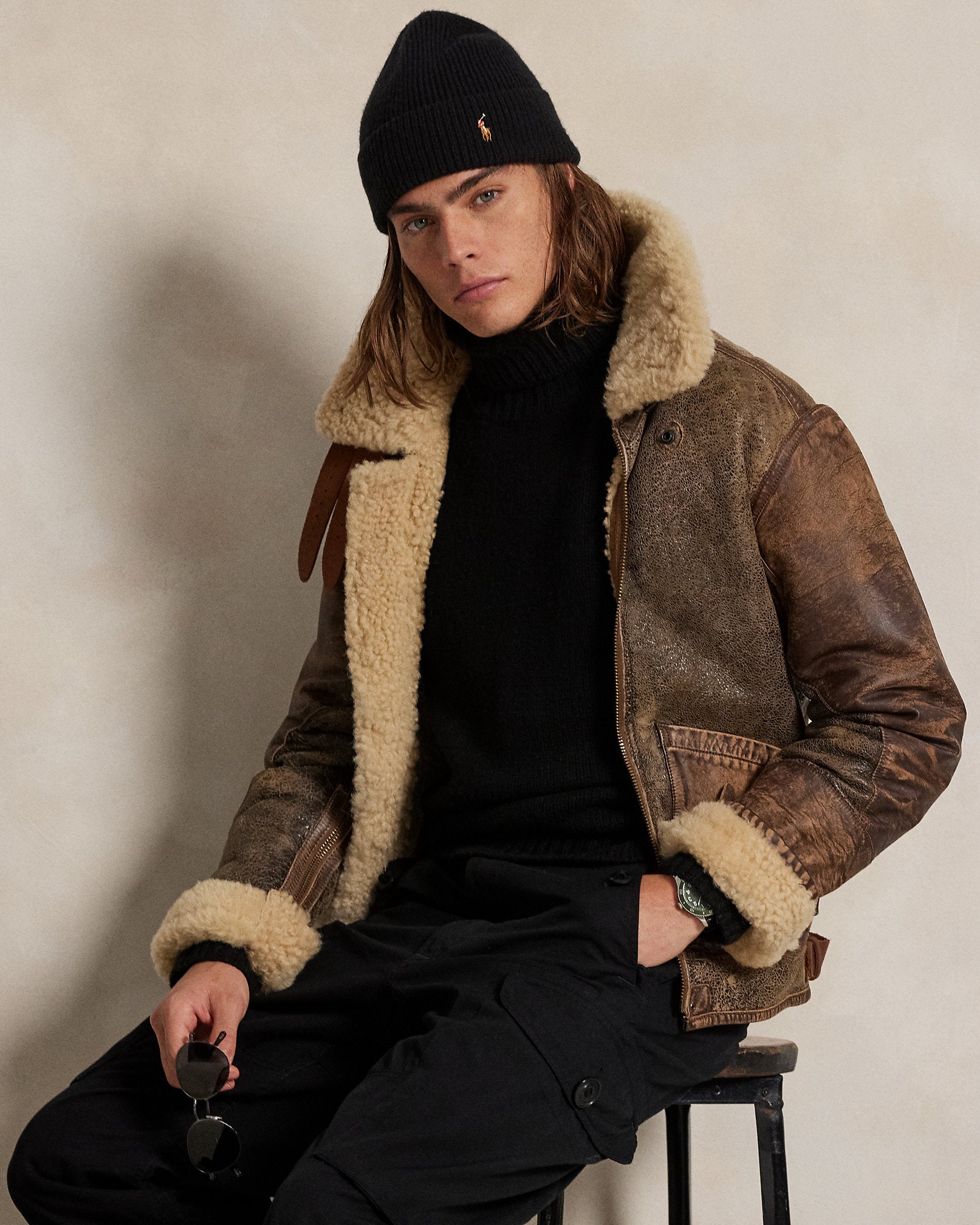 Ralph Lauren SuedePatch WoolCashmere Sweater