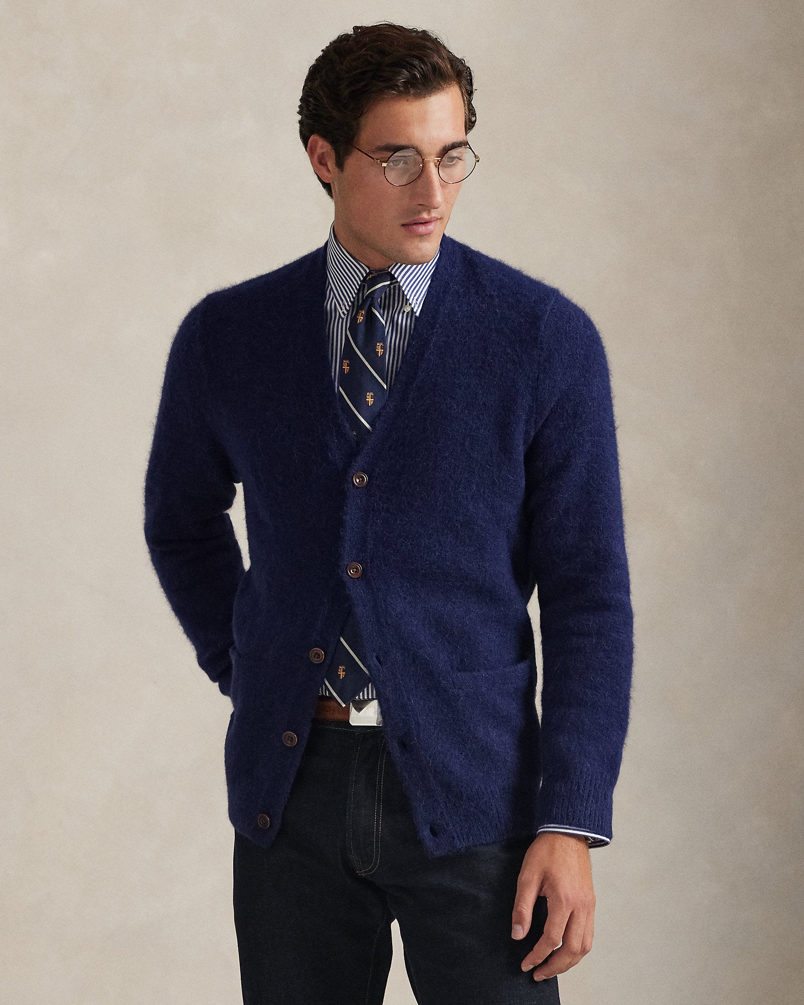 Ralph Lauren SuedePatch WoolBlend Cardigan