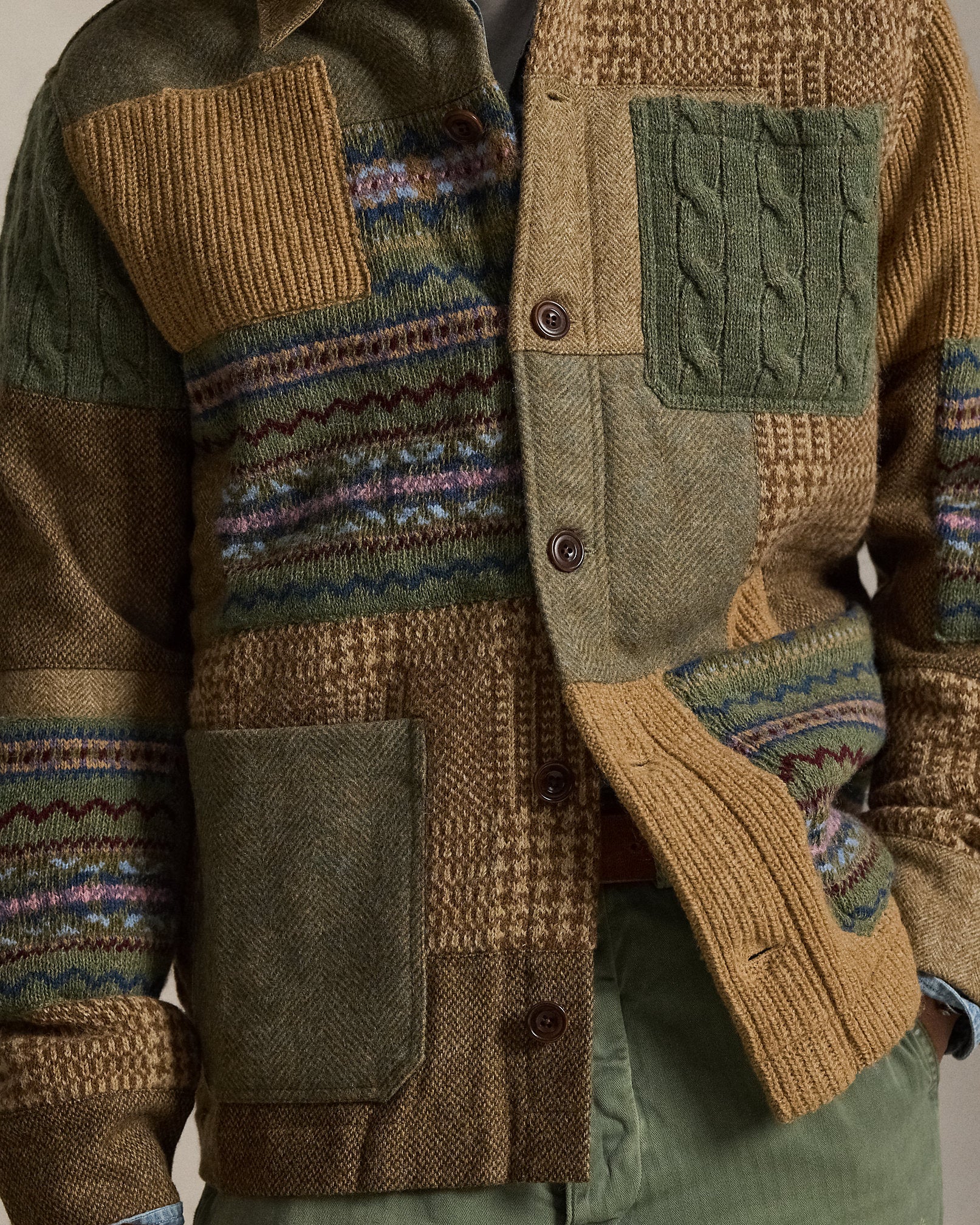 Ralph Lauren Patchwork Utility Cardigan