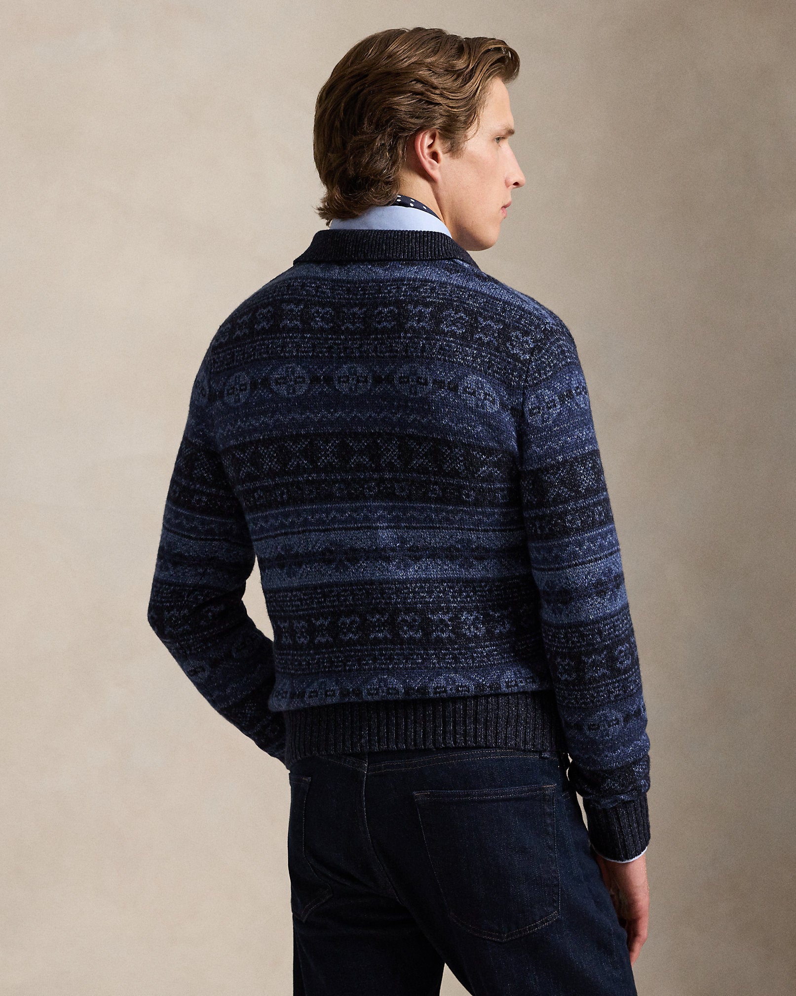 Ralph Lauren Fair Isle WoolLinen Polo Sweater