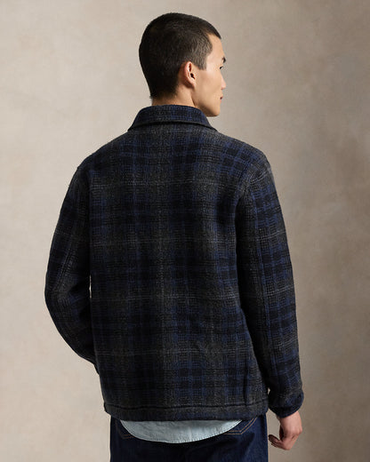 Ralph Lauren Plaid Boiled Wool Cardigan