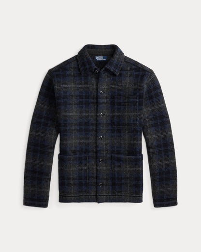 Ralph Lauren Plaid Boiled Wool Cardigan