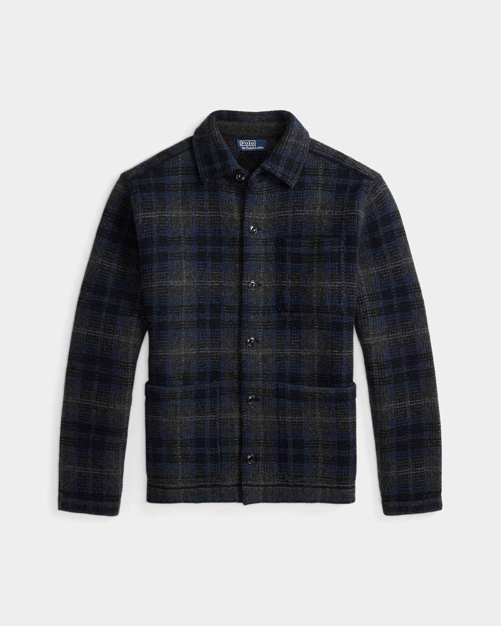 Ralph Lauren Plaid Boiled Wool Cardigan