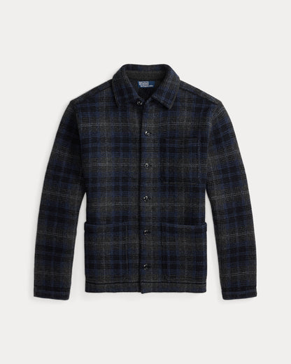 Ralph Lauren Plaid Boiled Wool Cardigan