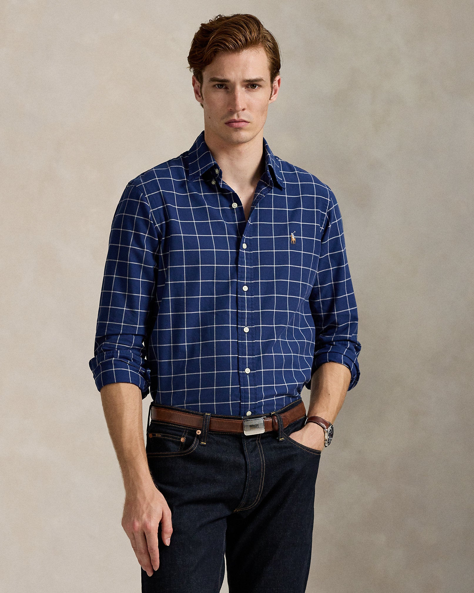 Ralph Lauren Classic Fit Windowpane Oxford Shirt
