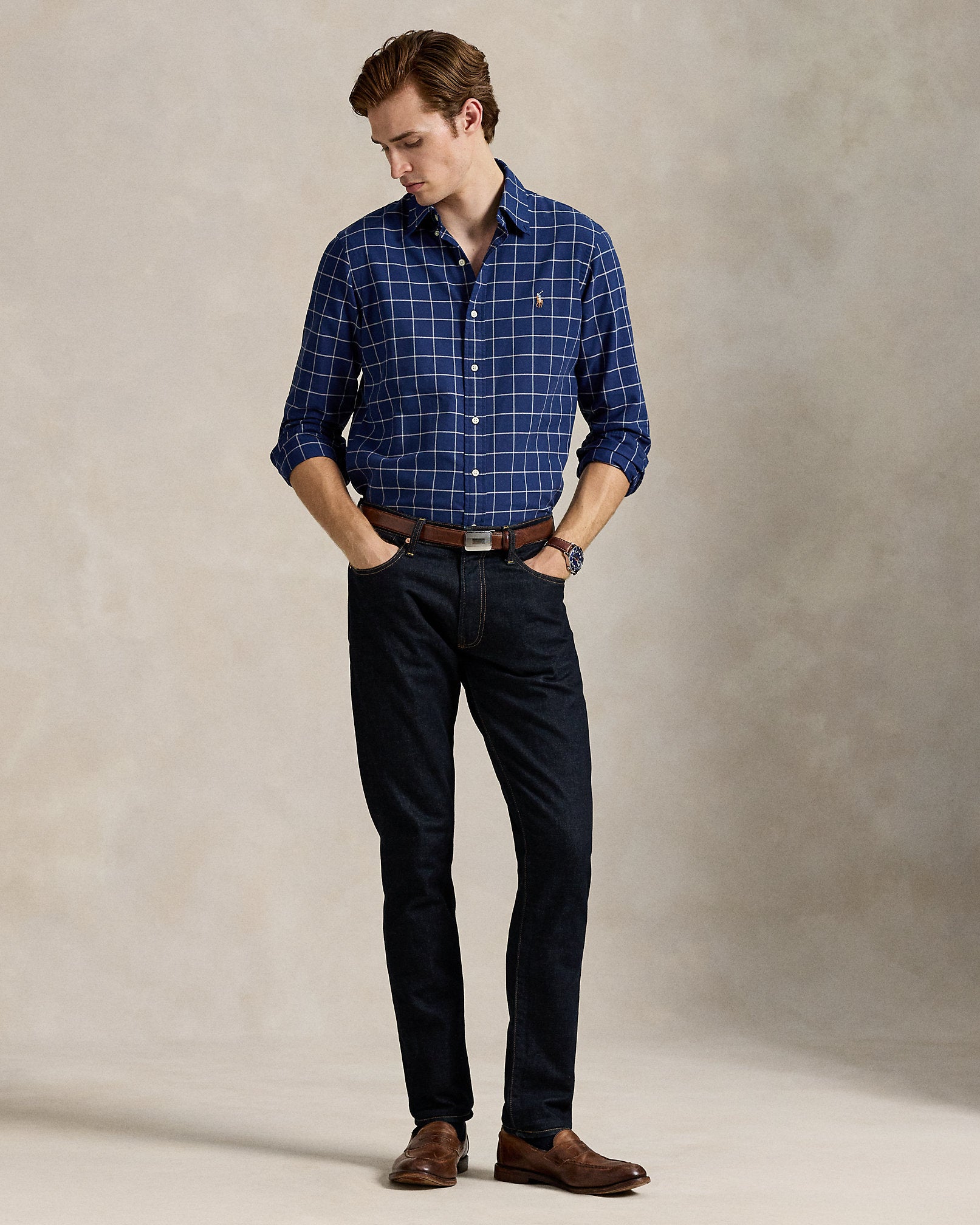 Ralph Lauren Classic Fit Windowpane Oxford Shirt