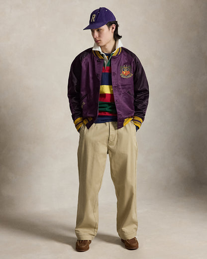Ralph Lauren Embroidered Satin Baseball Jacket
