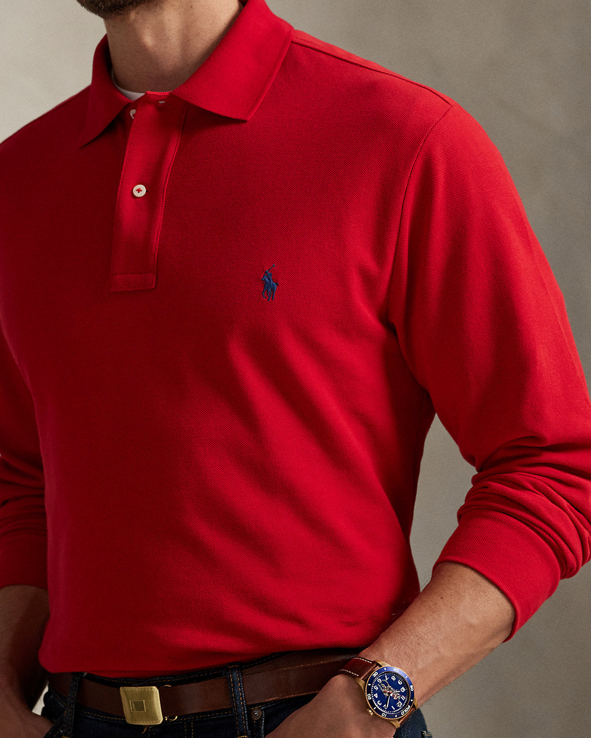 Ralph Lauren Mesh LongSleeve Polo Shirt