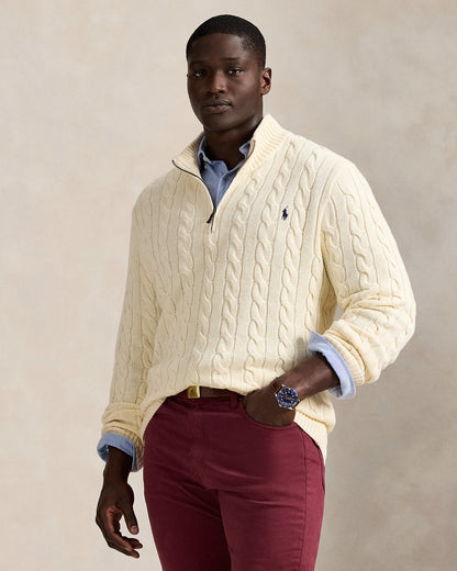Ralph Lauren CableKnit Cotton QuarterZip Sweater