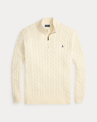 Ralph Lauren CableKnit Cotton QuarterZip Sweater