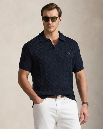 Ralph Lauren CableKnit Cotton Polo Sweater