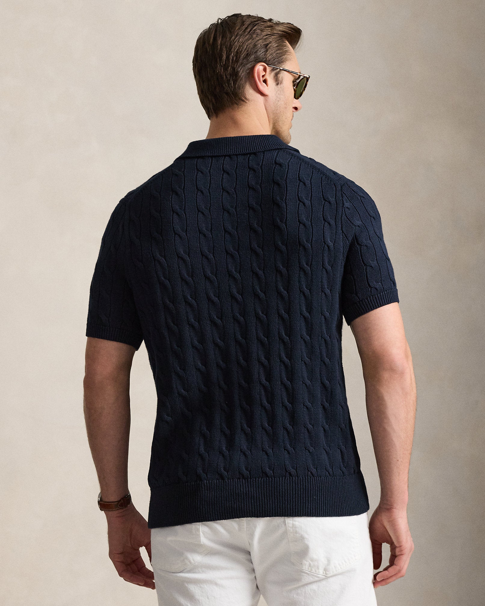 Ralph Lauren CableKnit Cotton Polo Sweater