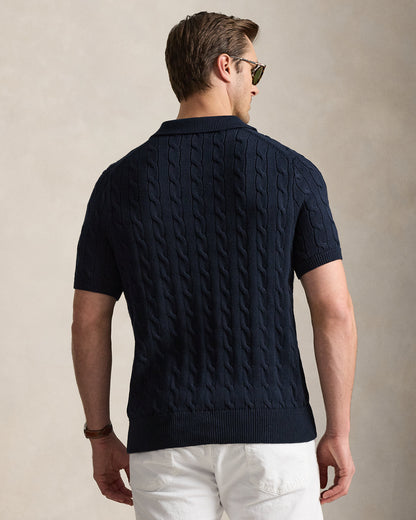 Ralph Lauren CableKnit Cotton Polo Sweater