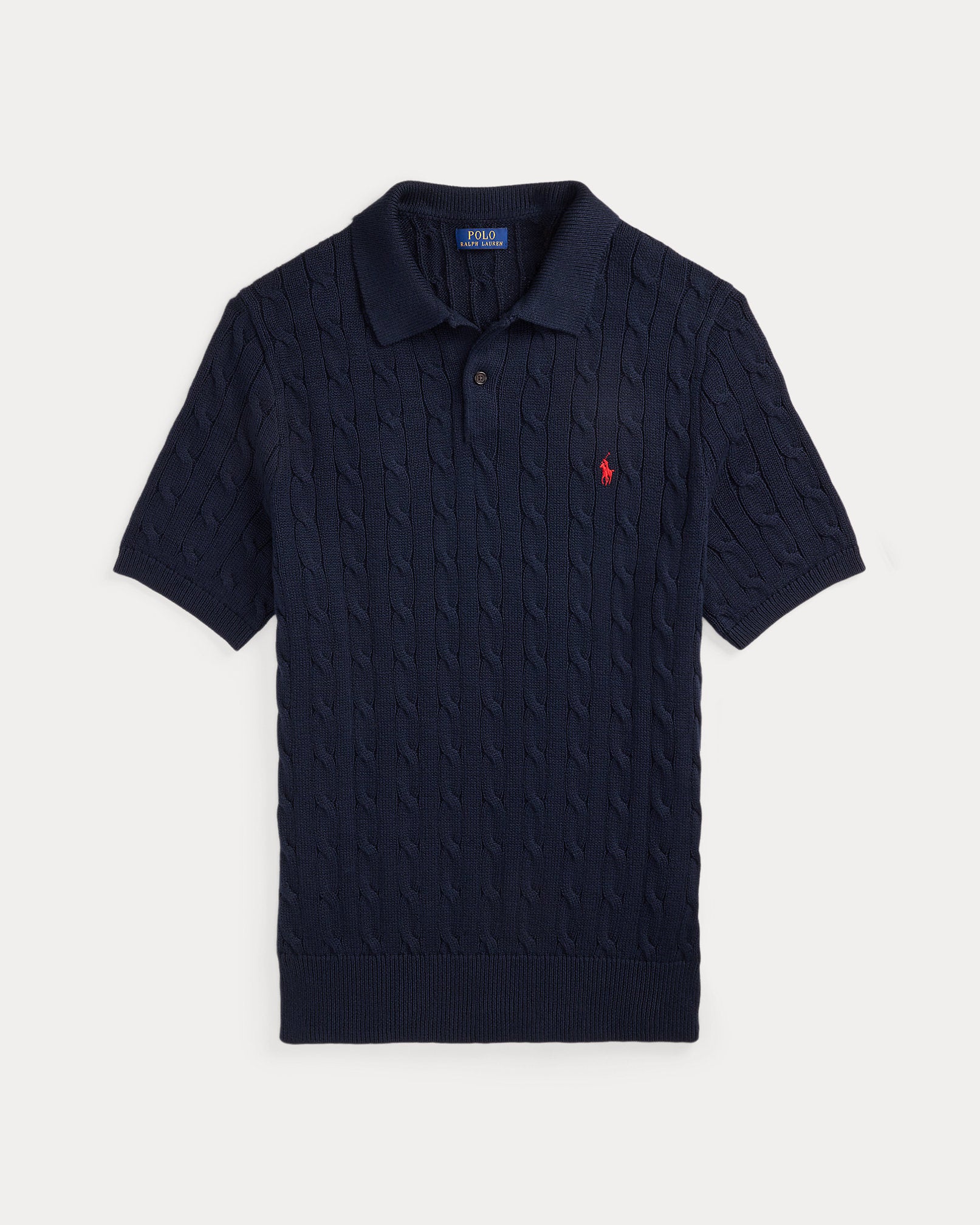 Ralph Lauren CableKnit Cotton Polo Sweater
