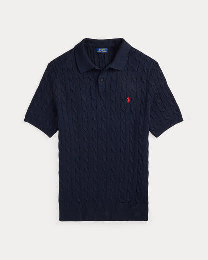 Ralph Lauren CableKnit Cotton Polo Sweater