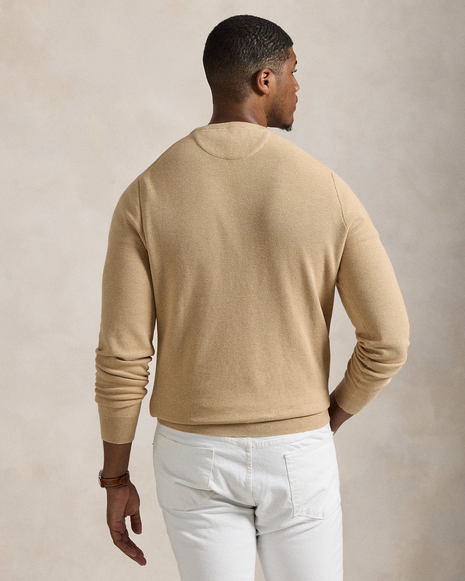 Ralph Lauren MeshKnit Cotton Crewneck Sweater