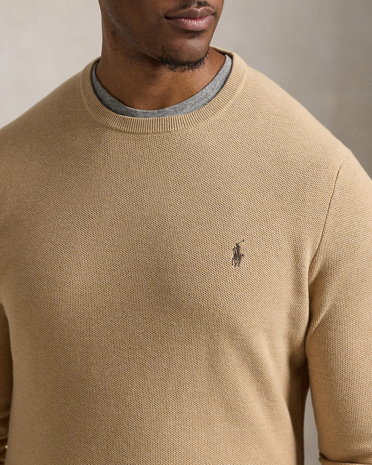 Ralph Lauren MeshKnit Cotton Crewneck Sweater