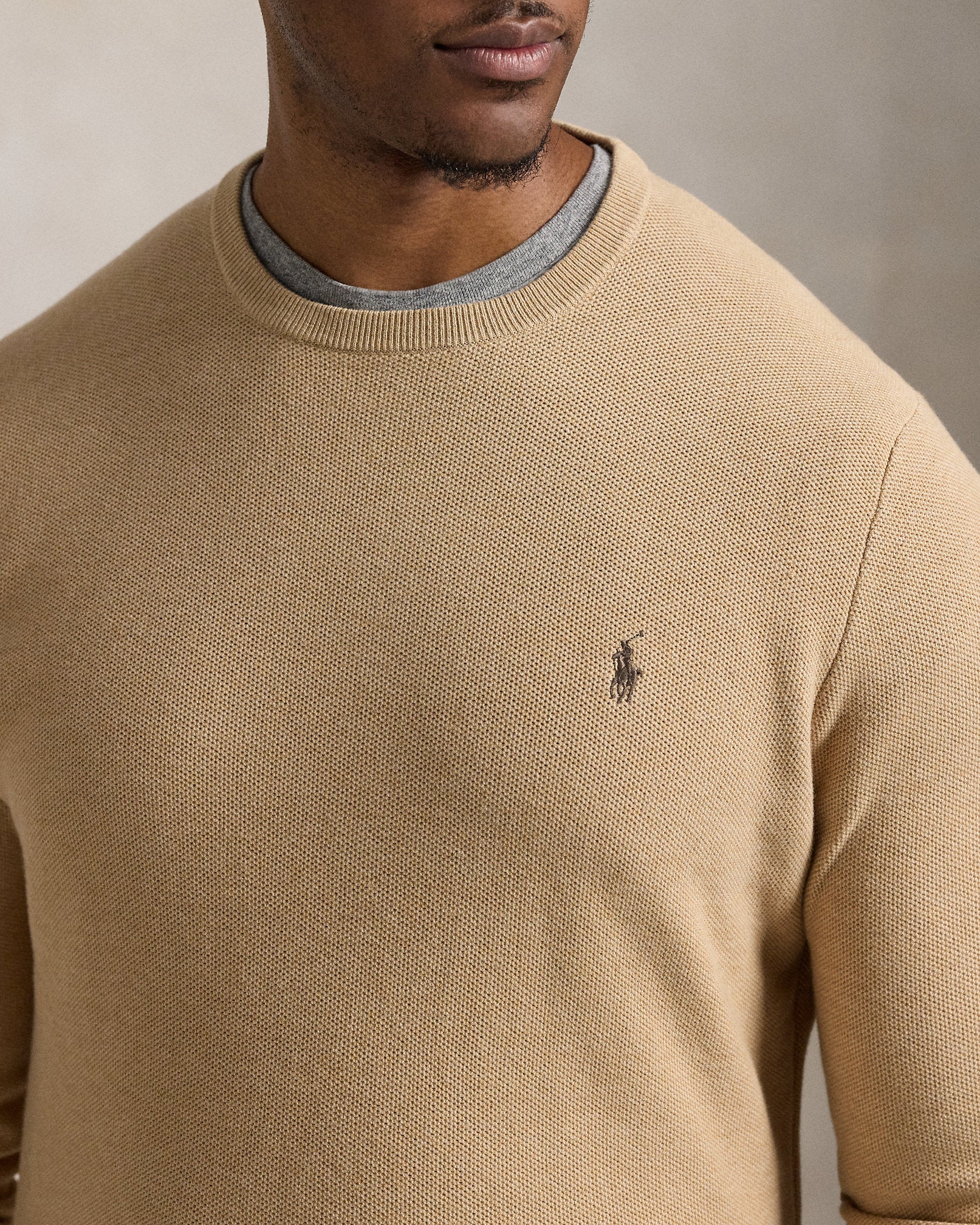Ralph Lauren MeshKnit Cotton Crewneck Sweater