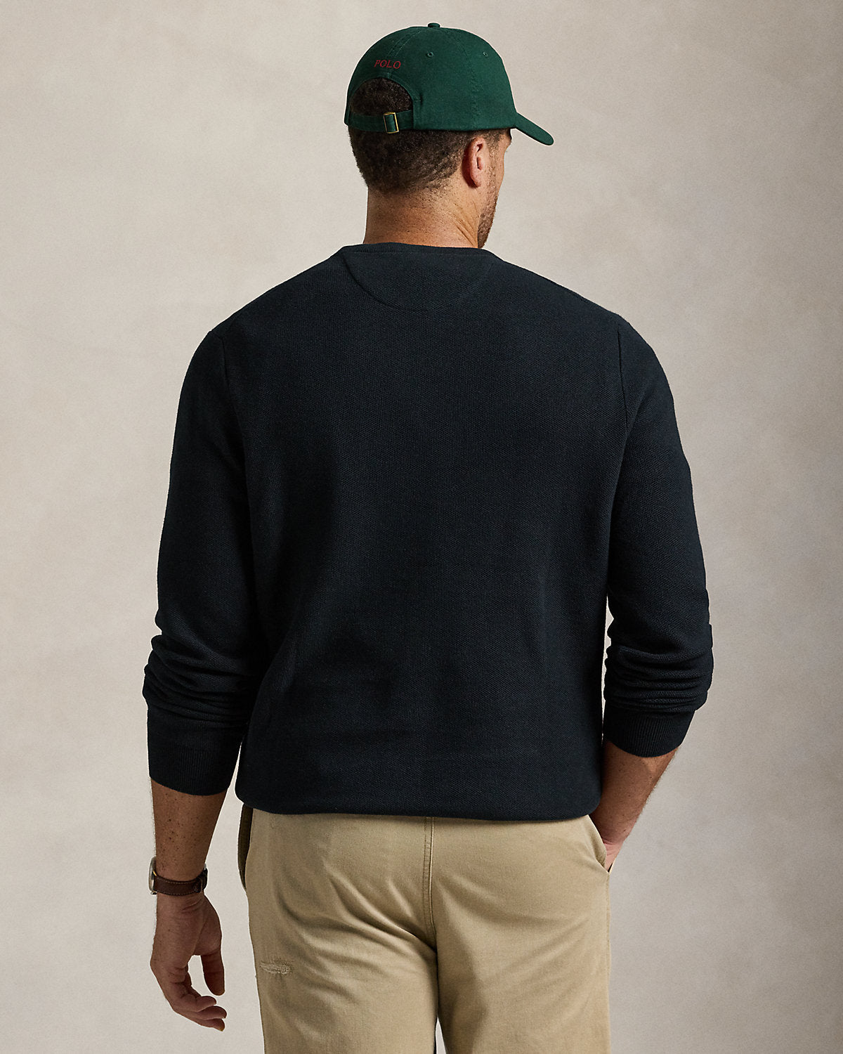 Ralph Lauren MeshKnit Cotton Crewneck Sweater