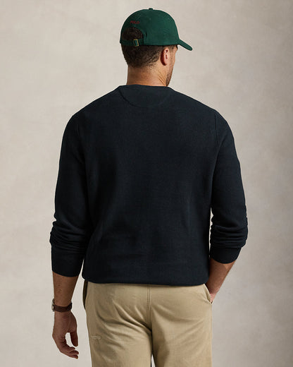 Ralph Lauren MeshKnit Cotton Crewneck Sweater