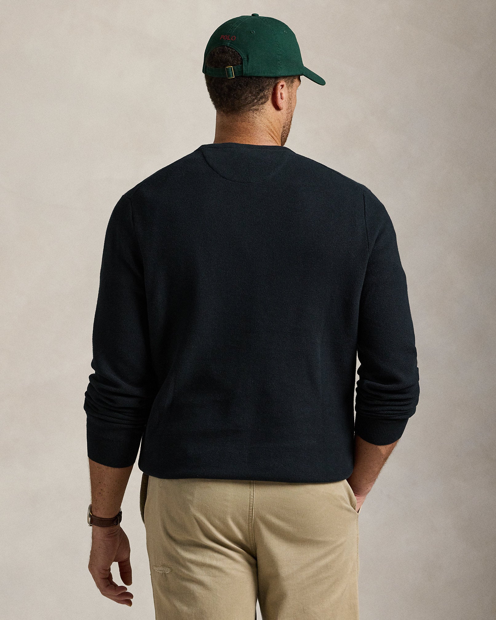 Ralph Lauren MeshKnit Cotton Crewneck Sweater