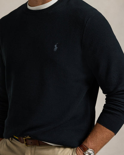 Ralph Lauren MeshKnit Cotton Crewneck Sweater