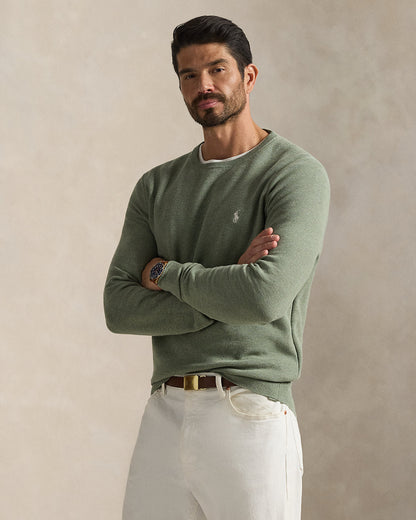 Ralph Lauren MeshKnit Cotton Crewneck Sweater