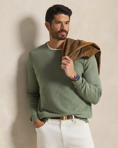 Ralph Lauren MeshKnit Cotton Crewneck Sweater