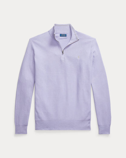 Ralph Lauren MeshKnit Cotton QuarterZip Sweater