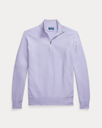 Ralph Lauren MeshKnit Cotton QuarterZip Sweater