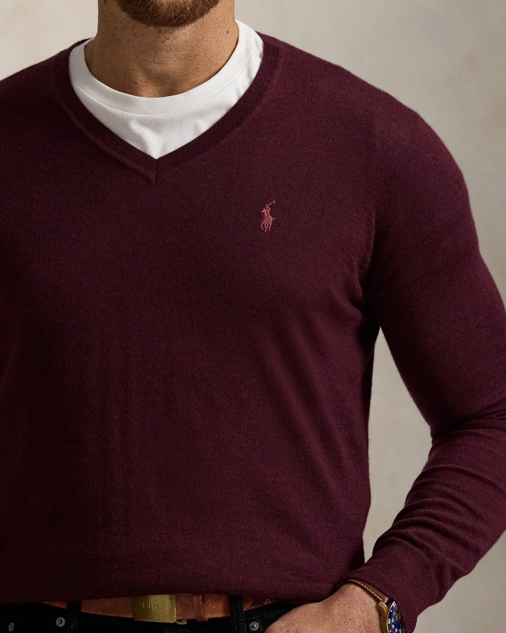 Ralph Lauren Washable Wool VNeck Sweater