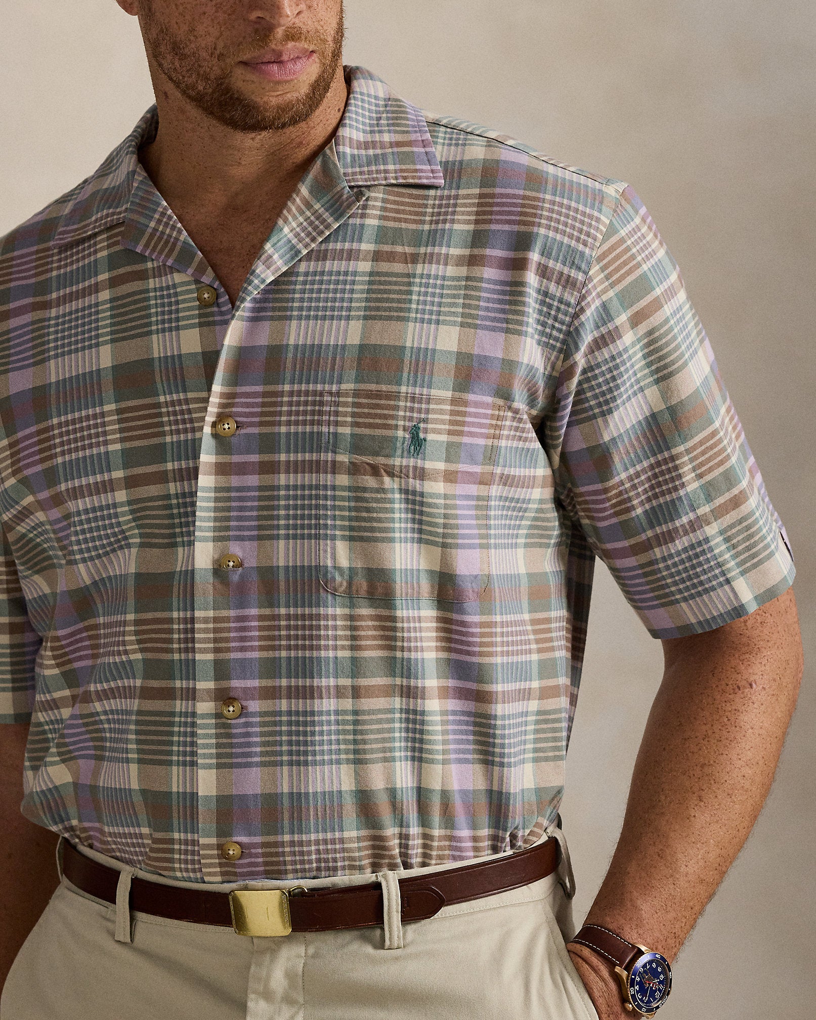 Ralph Lauren Plaid Oxford Camp Shirt