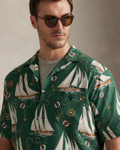 Ralph Lauren SailboatPrint Oxford Camp Shirt
