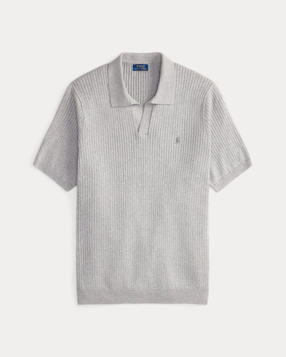 Ralph Lauren RibKnit Cotton JohnnyCollar Sweater
