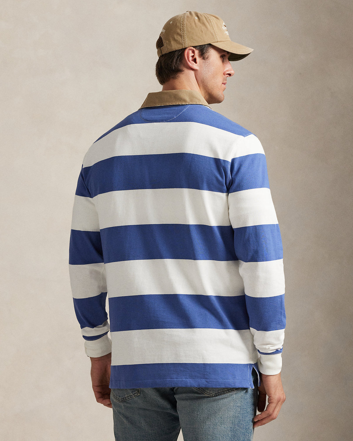 Ralph Lauren KhakiCollar Striped Rugby Shirt