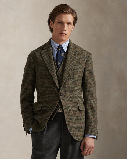Ralph Lauren Polo Tailored Plaid Tweed Suit Jacket