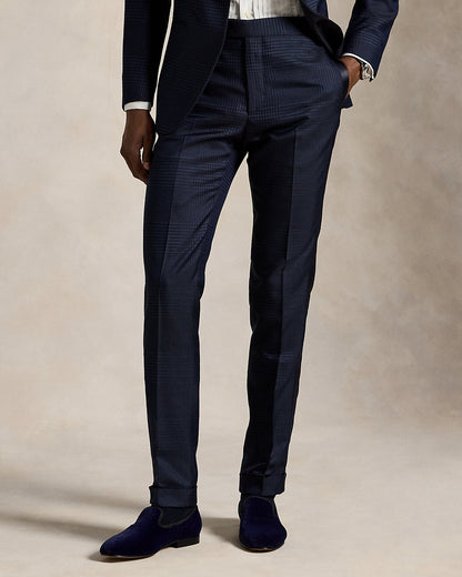 Ralph Lauren Glen Plaid SilkBlend Tuxedo Trouser