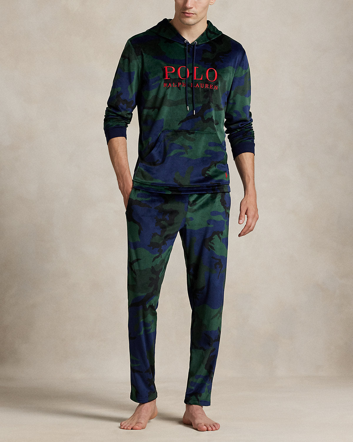 Ralph Lauren Camo Plush Velour Pajama Pant