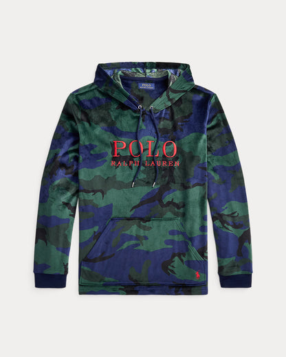 Ralph Lauren Camo Plush Velour Sleep Hoodie