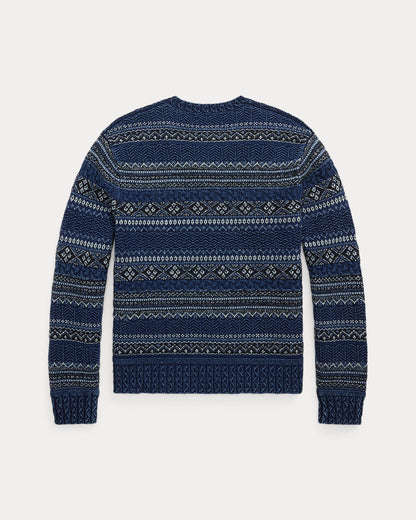 Ralph Lauren Indigo Fair Isle CottonLinen Sweater