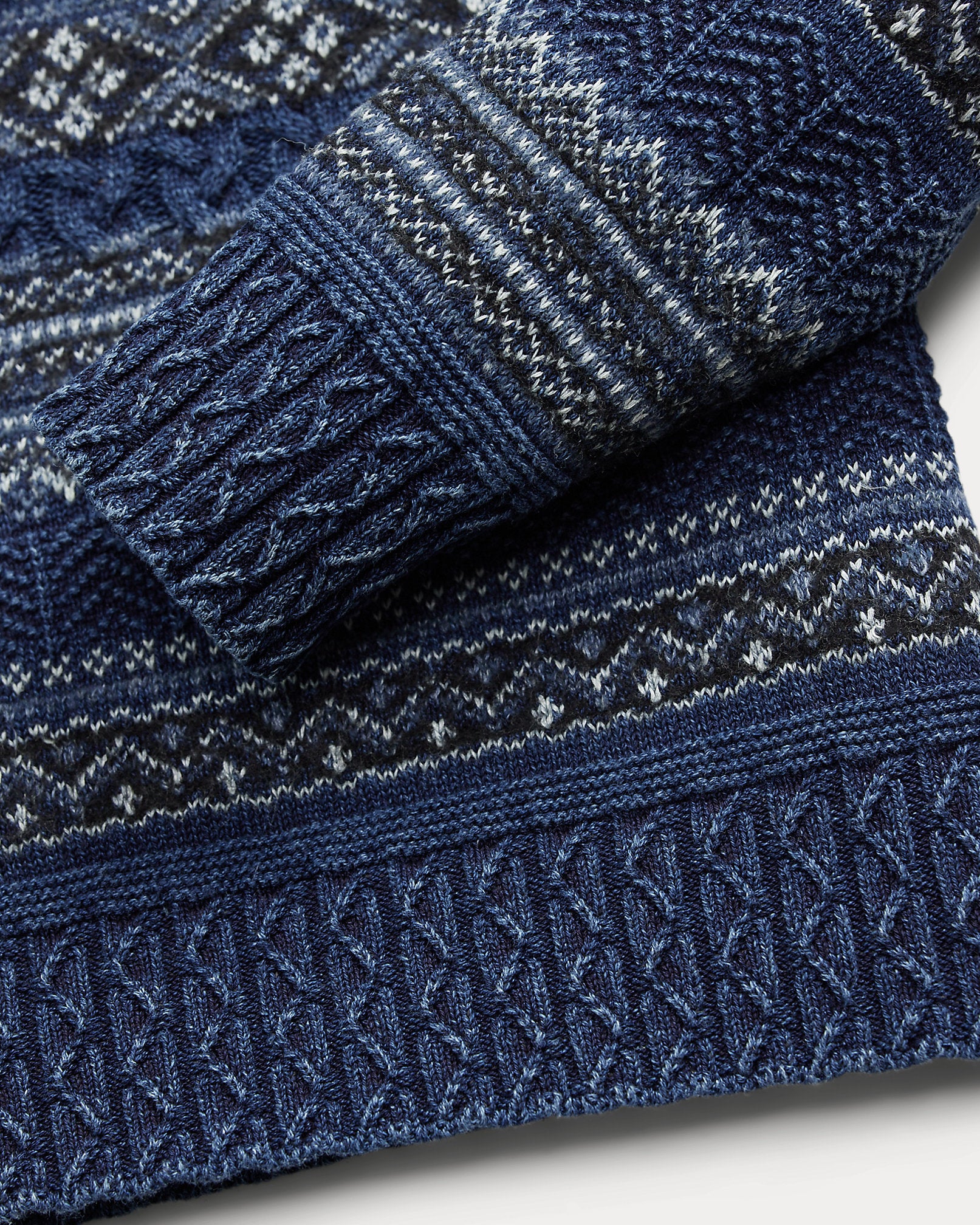 Ralph Lauren Indigo Fair Isle CottonLinen Sweater