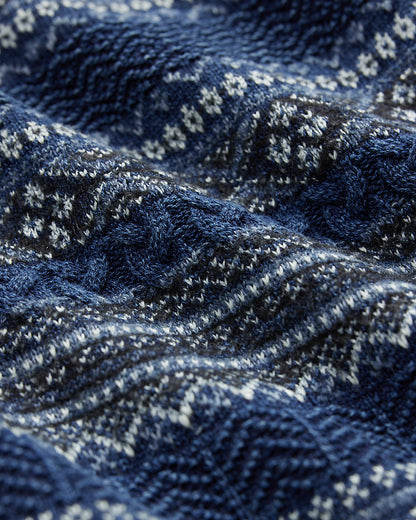 Ralph Lauren Indigo Fair Isle CottonLinen Sweater