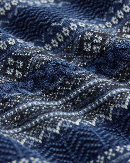 Ralph Lauren Indigo Fair Isle CottonLinen Sweater